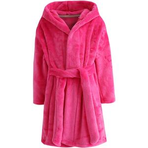 Boys Girls Robe Soft Fleece Hooded Bathrobe for Kids ,Size S/M