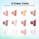 ROSALIND Pink Poly Nail Gel Kit -12 Colors + Nail Art Accessories Kit Nude Shades Poly Nails Gel Starter Kit with Slip Solution All Seasons Classic Colors Nails Extensions Set with Mini UV Lamp