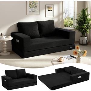 COMAX Futon Sofa Bed, Convertible Sofa Bed, Folding Boneless Couches, 59 Inch