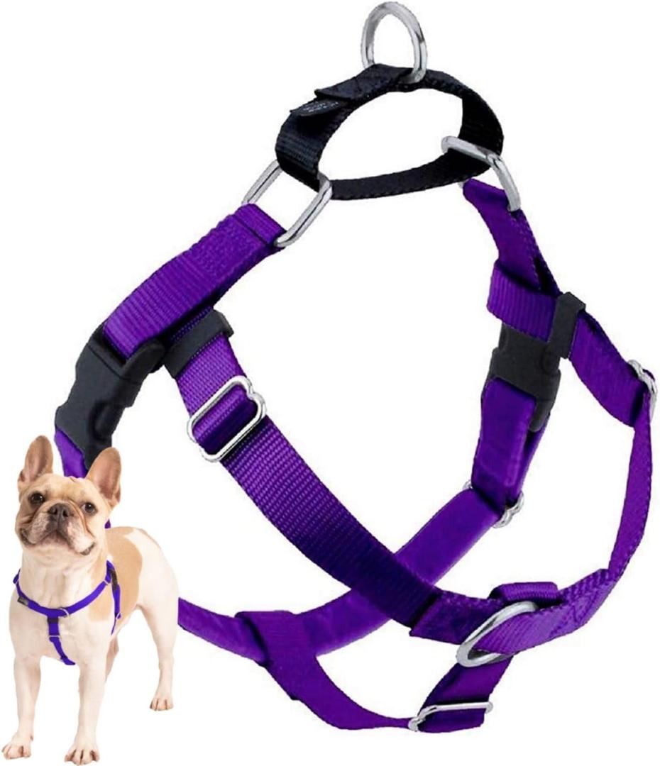 2 Hounds Design Freedom No Pull Dog Harness, Adjustable Harness, Easy Walking & Comfortable Control, Fits Small, Medium & Large Dogs, Solid Colors, Made in USA, 1" LG, Purple