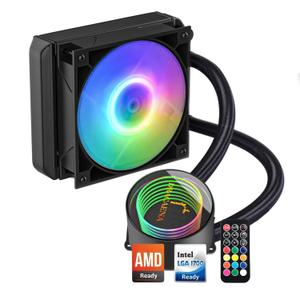 Dracaena.io 120mm AIO CPU Cooler  Quiet PWM ARGB Fan, Hydraulic Bearing Pump & Aluminum Radiator  Compact Liquid Cooling for Intel LGA1700/1200/115X/2011/2066 & AMD AM5/AM4/AM3/FM2 Ryzen, Black