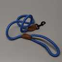 Mile High Life | Mountain Climbing Dog Rope Leash with Heavy Duty Metal Sturdy Clasp | Genuine Leather Tailored Connection with Strong Stitches (Sky Blue Hot Blue, 48 Inch (Pack of 1))