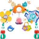 Baby Stroller Arch Toy, Car Seat Toys, Adjustable Arch Stroller toy with Hanging Sensory Activity toys,fits on Baby Bouncer, Bassinet, Stroller, Crib and Car Seats for baby infant Boy Girl 0-18 Months