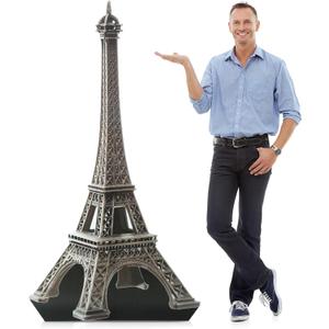 Leinuosen 6 ft Eiffel Tower Cardboard Cutout Stand up Life Size French Part Theme Party Decoration Eiffel Tower Photo Prop Backdrop Standup for France Night of Paris Theme Party Birthday Decor(Brown)