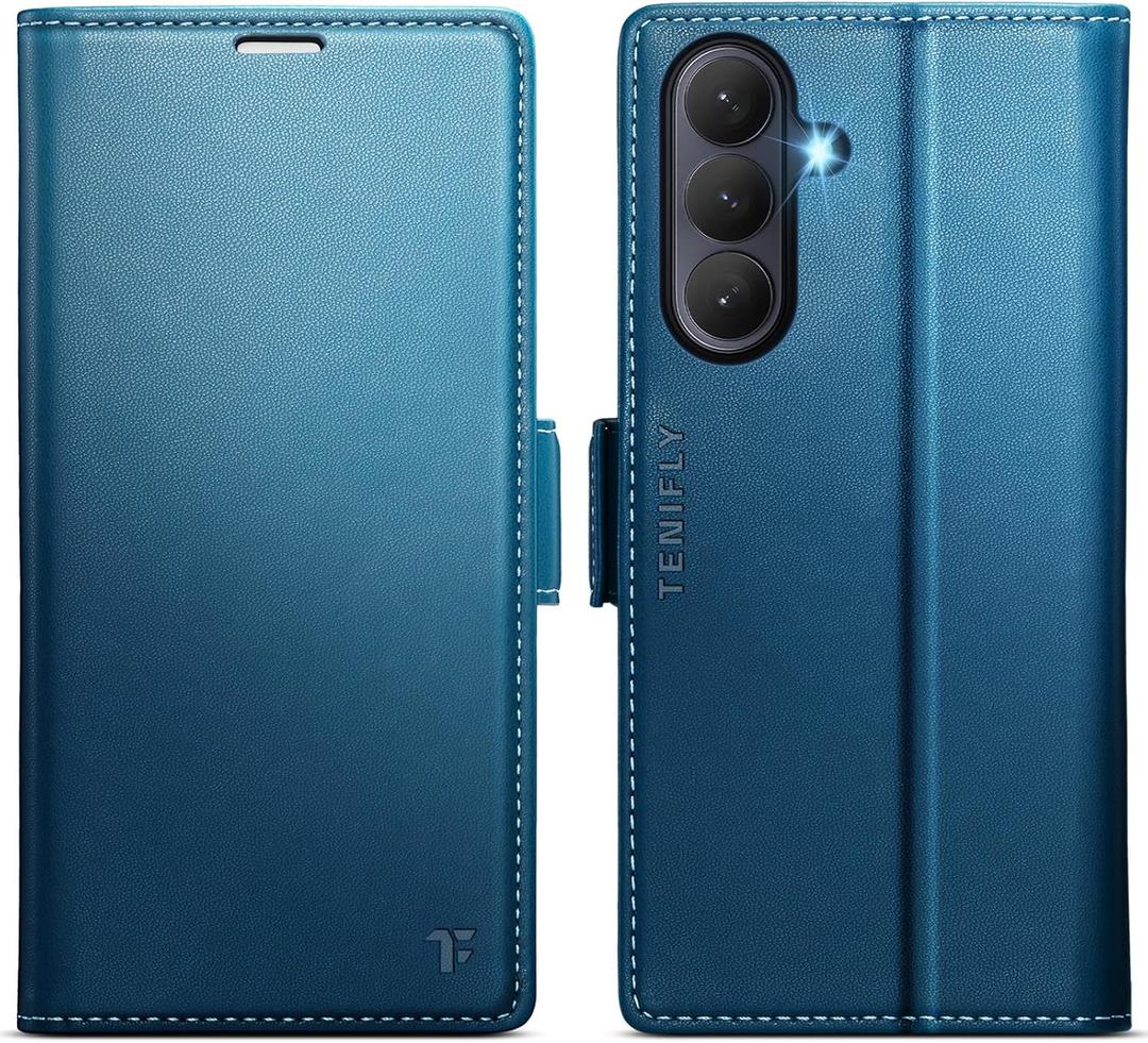 For Samsung Galaxy S26 Plus Case Wallet with RFID Blocking Card Holder, PU Leather Kickstand Protective Flip Phone Cover Fit for Galaxy S26 Plus 6.7", Blue