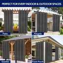 PureFit Sheer Outdoor Curtains for Patio Waterproof/Weatherproof, Fade Resistant Outside Voile Curtains for Gazebo, Front Porch, Pergola, Sun Filtering Privacy Curtain, 54 x 108 inch, Set of 2, Black