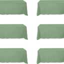 BRILLMAX 6 Pack Sage Green Tablecloths for 6 Foot Rectangle Tables 90 x 132 Inch - 6ft Rectangular Bulk Linen Polyester Fabric Washable Cloth Cover for Wedding Reception Banquet Birthday Party