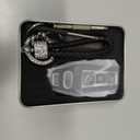 For Audi 2025 Soft TPU Car Key Fob Cover Case Fit for Audi A3 A5L A6 Avant E-tron Q6 Q5 SUV A6L Q6L Q5 New 2025 Diamond Bling Keychain Waterproof Key Fob Holder Protector Accessories D Black