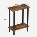 TUTOTAK Small Side Table, Narrow End Table, Skinny Sofa Table, Slim Nightstand, Couch Table, Living Room, Bed Room, Brown TB01BB062 (2-Tier7.9"D x 15.8"W x 22.5"H)