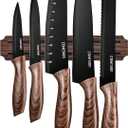 Cohesion 5 PCS Kitchen Knife Set with Magnetic Knife Strip for Wall, Ultra Sharp Kitchen Knives Set with Sheathes and Gift Box for Multipurpose Cooking with Ergonomic Handle