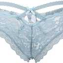 Love Salve Women's Criss Cross Crotch Lace Underwear (Large-X-Large, Light Blue)