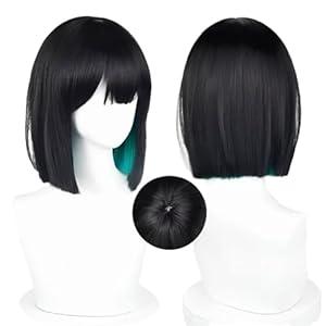 Short Black Green Costume Wig Adult Men Synthetic Hair for Halloween Party