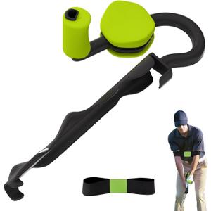 Golf Swing Trainer with Golf Swing Training Aid, Golf Grip Trainer Enhance Grip Strength Precision, Correct Hand Posture, Wrist Trainer Kit with Arm Band for All Golfers