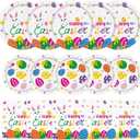 150 Pcs Happy Easter Plates and Napkins - Easte Egg Paper Dinnerware Set, Cute Eastes Rabbit Dinner Dessert Plates Luncheon Napkins Tableware for Easter Activity Party Supplies Table Decor, Serves 50