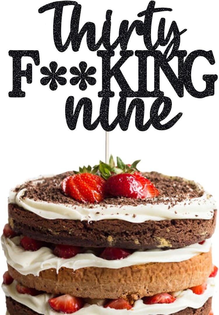 39 Cake Toppers, 39 Birthday Cake Toppers-Black Glitter, Funny 39th Cake Topper for Men,39 Cake Topper For Women, 39th birthday decorations,39th Birthday Cake Topper Happy 39th Birthday Cake Topper