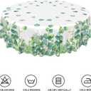 Spring Summer Round Tablecloth 36 Inch Watercolor Sage Green Eucalyptus Leaves Circle Table Cloth Washable Polyester Fabric Table Cover for Kitchen Dining Room Indoor Outdoor Home Decor