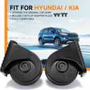 Car Horn for Hyundai/Kia 12V 130dB Auto Horns Tucson Elantra Santa Fe Kona K4/Forte Sportage Telluride K5 Dual-Tone Electric Snail Horn Waterproof with Cover