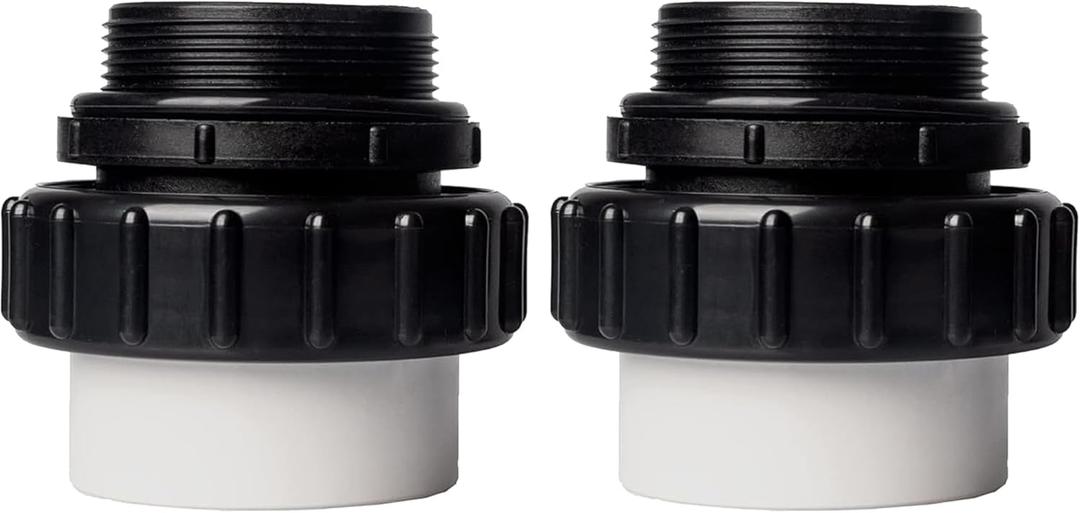 TonGass (2-Pack) 2" MIP x 2.37" PVC Hi-Temp Unions Compatible with Pentair Whisperflo & Intelliflo Pool Pumps Hand-Tightened Pool Pump High Temp Unions Replacement for Schedule 40 Male Adapters