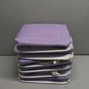 FinishingBo Large 11x11 Inch Cube Storage Bins with Cotton Handles for Closet, Shelves, Clothes, Towel (White/Purple-6 Pack)