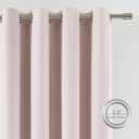 Vision Home Pink Linen Full Blackout Curtains Grommet Room Darkening Window Curtains 84 inches Long for Girls Bedroom Living Room Nursery Thermal Insulated Energy Efficient Drapes 2 Panels 58" Wx84 L