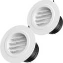 3 Inch Vent Cover, Hon&Guan 3 Soffit Vents Exterior Round Soffit Vents with Built-in a Fly Screen for Bathroom Office Home-2PCS
