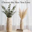 Natural Wood Vase for Dried Flowers - 9 Inch Decorative Wooden Vase, Warm Neutral Farmhouse Boho Decor for Living Room Bedroom Table Shelf