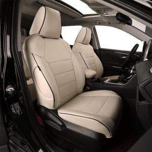 EKR Rav4 Seat Covers Custom Fit for Toyota Rav4 LE(NOT for Hybrid) 2013 2014 2015 2016 2017 2018,Leather Car Seat Cover for Trucks SUV Full Set,Faux Leather(Beige)