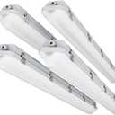 4FT LED Vapor Tight Light 60W/50W/40W,4000K/5000K/6000K CCT Selectable 7800lm (150W Eq.) IP65 Waterproof Outdoor Shop Light LED Vapor Proof Fixture for Garage Shop Barn Basement ETL 4-Pack