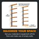 Bora Wood Organizer and Lumber Storage Rack with 6-Level Wall Storage Racks – Indoor and Outdoor Use, In Orange PBR-001