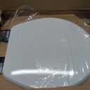 Mayfair Bennett Toilet Seat with Chrome Hinges, Slow Close Wood Seat, Secure Metal Hinges, Easy Install, Made in USA, Round, White