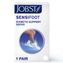 JOBST SensiFoot Diabetic Support Socks for Men and Women with Seamless Toe and Moisture Management - Extra Padding in Toe, Foot, and Heel Area - Mini Crew - Closed Toe - White, Medium