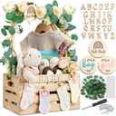 Wooden Baby Shower Crate Closet - Personalized Baby Gift Baskets with Handle, Large Newborn Crate Box for Boys and Girls (Hangers Not Included)
