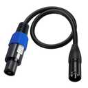 MTUERANC Speakon to XLR Speaker Cable, 3 Pin Male Audio Adapter for DJ/PA Speaker Cord With Twist Lock (50cm/1.6Feet)
