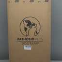 Adjustable Dog Ramp for Bed - 39" Long Foldable Wooden Ramp for Dogs to Get on Bed, Couch, or Car with 13.4" Wide Walking Space (Walnut Wood with Gray Carpet, Medium)