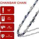 O-CONN 4 Pack 18 Inch Chainsaw Chain 3/8" LP Pitch .050'' Gauge 62 Drive Links Fits Poulan Pro PR4218, EGO CS1800, Oregon S62, Echo, Greenworks, Kobalt, DEWALT, Remington, McCulloch and More