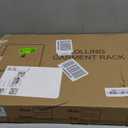 JIUYOTREE Metal Clothing Rack with Wheels, 43.3 Inches Rolling Clothes Garment Coat Rack with Bottom Shelf, Clothing Rack for Hanging Clothes, Coats, Skirts, Shirts, Sweaters, Black