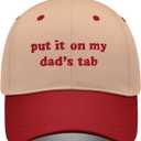 Put It On My Dads Tab Hat, Funny Vintage Trucker Hats Adjustable Cap for Men Women Classic Baseball Cap (Red)
