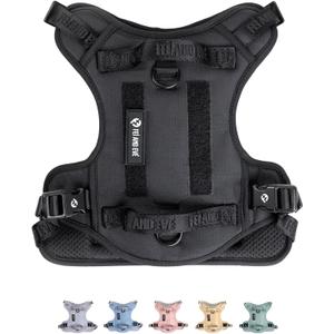 2026 New Edition, Fei & Eve Classic Dog Harness - Quick-Release Buckles | 3-Point No-Pull Control | Heavy-Duty 900D Nylon | Dual Safety Handles | Breathable Mesh | Adjustable Fit | X-Large,Black