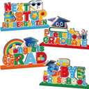 4Pcs Preschool Graduation Decorations 2026 Wooden Table Centerpiece Next Stop Kindergarten Goodbye Preschool Table Decor Pre-K Graduation Congrats Grad Table Toppers for Graduate Classroom Decor