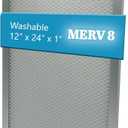 Washable Electrostatic Furnace Air Filter, MERV 8, (12" x 24" x 1") Aluminum Reusable Filter for Furnace, Central AC, and HVAC System