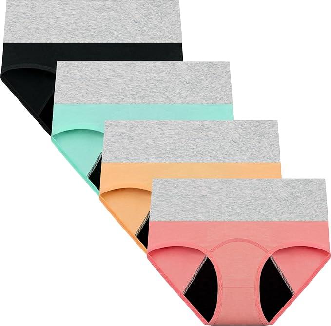 Womens Menstrual Period Panties Cotton Leak Proof Underwear Postpartum Protective Briefs, Size 2XL