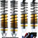 4PCS Aluminum Front Rear RC Shocks Upgrades Part for 1/10 Slash 2WD 4x4 Rustler 2WD 4X4 Stampede 2WD 4X4 Hoss 4X4 2WD Rally, Big Bore Full Metal RC Shock Absorber,5862 3760 3762,Gold
