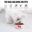 Stainless Steel Dog Bowls, Nonslip Rubber Bottom No Spill Proof Skid Metal Insulated Dog Bowls for Large Medium Small Breed Dogs (Pink, 3.6 Cups/29 OZ)