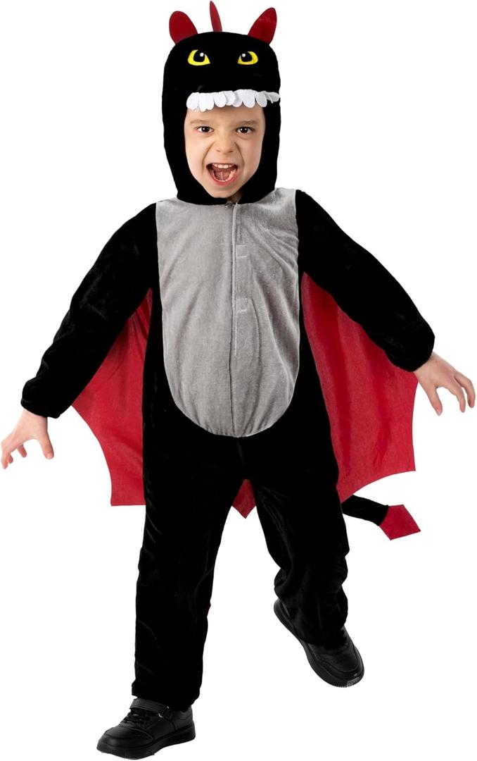 fun shack Boys Dragon Costume, Childrens Dragon Fancy Dress Costumes, Kids Dragon Costume for Kids, Dragon Kids Costume (Small, Black)