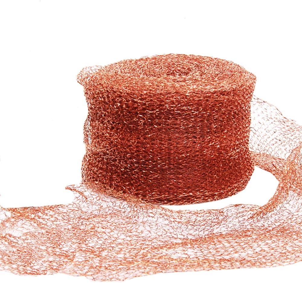 HICI PCO Copper Mesh Roll Stuf-Fit Mesh Distilling,Copper Fill Fabric,DIY Hole Filler (5" X100 FT)