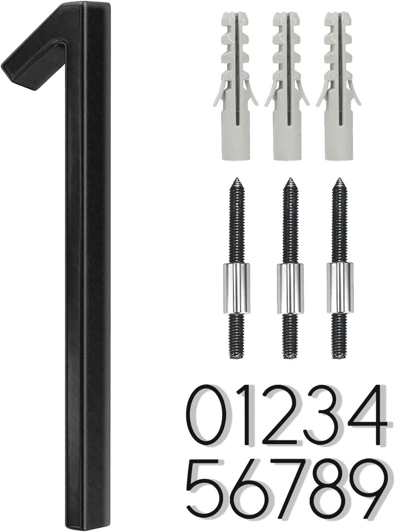 5 inch Stainless Steel Floating House Number, Metal Modern House Numbers, for Outdoor Mailbox Yard Home Wall DoorGarage Gate with Nail Kit, Coated Black, 912 Visibility Signage 5 inch Stainless Steel Floating House Number, Metal Modern House Numbers, for Outdoor Mailbox Yard Home Wall DoorGarage Gate with Nail Kit, Coated Black, 912 Visibility Signage