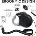 PetiFine Retractable Dog Leash,30 FT Heavy Duty Dog Walking Leash for Medium Large Dogs up to 110 lbs, Upgraded No Tangle Long Retractable Dog Lead