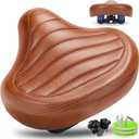 CDYWD New Noseless Bike Seat for Men Women Comfort Wide, Large Soft Padded Bicycle Seat, Comfortable Replacement Bike Saddle for Peloton, Stationary Exercise Bike, MTB, Beach Cruiser, Ebike, City Bike