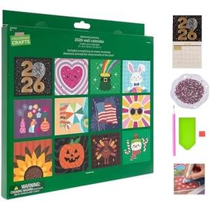 2026 Diamond Art Wall Calendar, 12-Month DIY Diamond Painting Kit with To Do List, Christmas Home Office Decoration gift