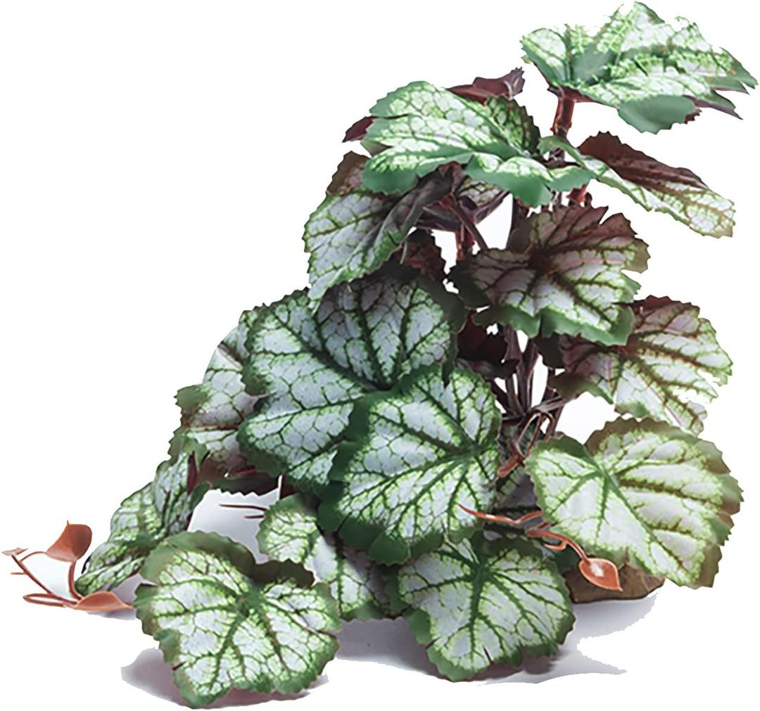 Woyrise Reptile Artificial Plants for Terrarium Decor, Amphibian Habitat Hideout Bearded Dragon Tank Decorations fit Crested Gecko Leopard Lizard Chameleon Ball Python Snake Frog - Saxifrage